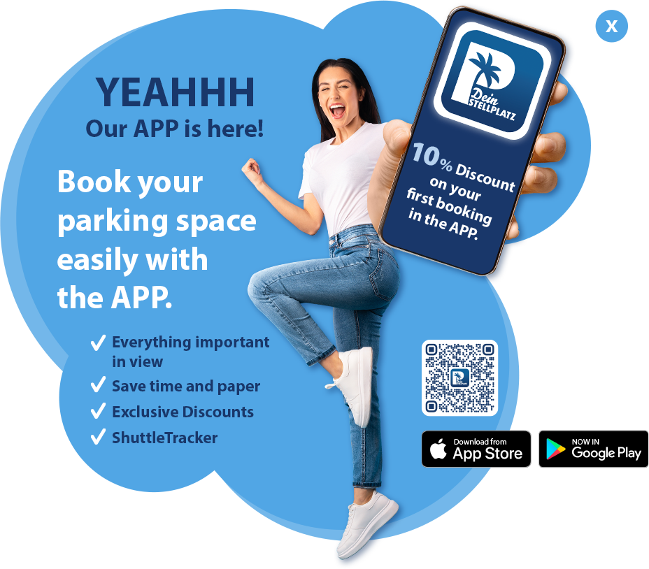 Dein Stellplatz - Cheap parking at BER Airport. Our APP is here! Download now for free. 10% Discount